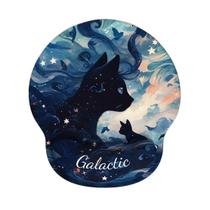 Mouse pad de suporte de pulso Galactic Cat Design 18,8 x 22,7 cm