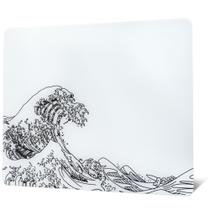 Mouse pad de vidro para jogos GMKWTL branco Kanagawa 41x31cm Mouse pad de vidro para jogos GMKWTL branco Kanagawa 41x31cm