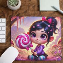 Mouse Pad Detona Ralph Vanellope Tecido Emborrachado Pequeno 19x23 cm