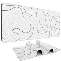 Mouse Pad DIGSOM Gaming 80x30cm branco com topográfico preto