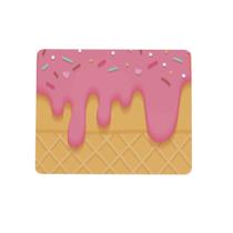 Mouse pad Divertido Retangular 22x18 Sorvete Morango