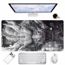 Mouse Pad Dragão Oriental Preto e Branco Desk Mat para Mesa Gamer PC Mouse Pad Dragão Oriental Preto e Branco Desk Mat para Mesa Gamer PC