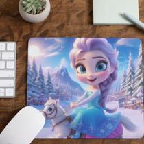 Mouse Pad Elsa Frozen Menina Tecido Emborrachado 19x23 cm