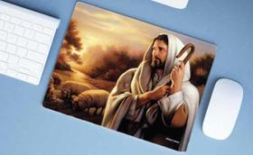 Mouse Pad Emborrachado Personalizado Grande Jesus Bom Pastor - Criative Gifts