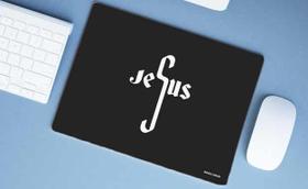 Mouse Pad Emborrachado Personalizado Grande Jesus Letras - Criative Gifts