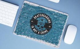 Mouse Pad Emborrachado Personalizado Grande Skate Caveira Skateboarding