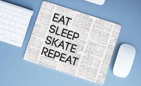 Mouse Pad Emborrachado Personalizado Grande Skate Eat Sleep Skate Repeat