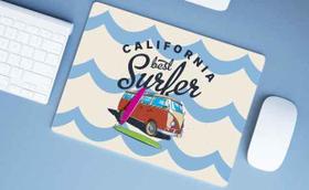 Mouse Pad Emborrachado Personalizado Grande Surf Califórnia Kombi