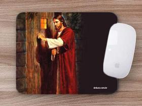Mouse Pad Emborrachado Personalizado Jesus Bate a Porta - Criative Gifts
