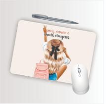 Mouse Pad Emborrachado Personalizado Paz Amor E Viagem - Criative Gifts