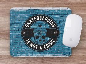 Mouse Pad Emborrachado Personalizado Skate Caveira Skateboarding