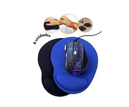 Mouse Pad Ergonômico Azul e Preto Pacote com 4 Unidades, Super Confortável Mouse Pad Ergonômico Azul e Preto Pacote com 4 Unidades, Super Confortável