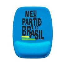 Mouse Pad Ergonomico Azul Meu partido é o Brasil