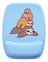 Mouse Pad Ergonomico Bichos Preguiça Azul