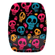 Mouse Pad Ergonomico Caveiras Coloridas Fundo Preto