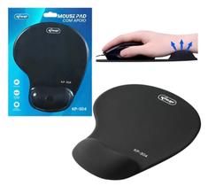 Mouse Pad Ergonômico Com Apoio De Pulso Em Gel Knup Kps04 Preto