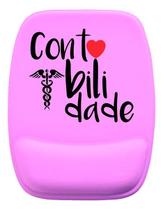 Mouse Pad Ergonomico Contabilidade Rosa