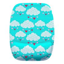 Mouse Pad Ergonomico Coração Nuvens Branca