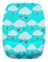Mouse Pad Ergonomico Coração Nuvens Branca