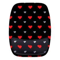 Mouse Pad Ergonomico Coração Vermelho E Branco