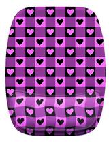 Mouse Pad Ergonomico Coração Xadrez Roxo