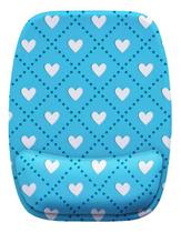 Mouse Pad Ergonomico Corações Traço Azul Mouse Pad Ergonomico Corações Traço Azul