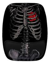 Mouse Pad Ergonomico Esqueleto Coração Preto