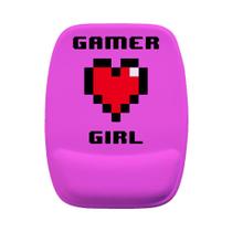 Mouse Pad Ergonomico Gamer Girl Coração Rosa