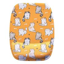 Mouse Pad Ergonomico Gatinhos Gatos Fundo Laranja