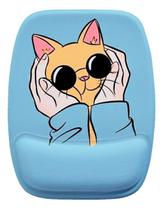 Mouse Pad Ergonomico Gato Laranja Carinho
