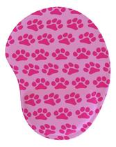 Mouse Pad Ergonômico Gota Animal Pata Rosa