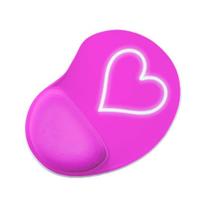 Mouse Pad Ergonomico Gota Coração Neon Rosa
