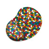 Mouse Pad Ergonomico Gota Cubo Colorido Efeito