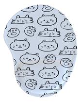 Mouse Pad Ergonômico Gota Gatinho Fofinho Branco
