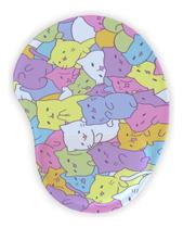 Mouse Pad Ergonômico Gota Gatinhos Dormido Coloridos