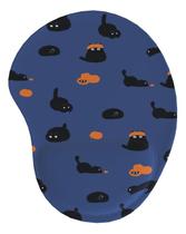 Mouse Pad Ergonômico Gota Gato Preto Abóbora
