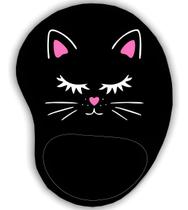 Mouse Pad Ergonomico Gota Gato Preto