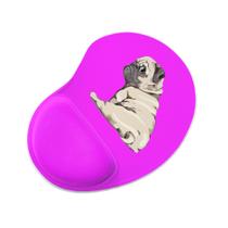 Mouse Pad Ergonomico Gota Pug Rosa Cachorro Costa