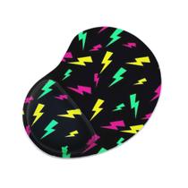 Mouse Pad Ergonomico Gota Raios Coloridos Preto