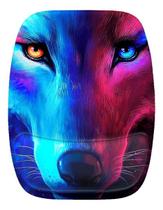 Mouse Pad Ergonomico Lobo Colorido Olhos