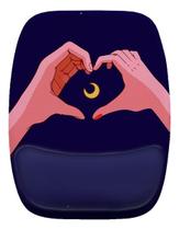Mouse Pad Ergonomico Mãos Lua Coração