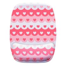 Mouse Pad Ergonomico Ondas Coração Rosa Lindo