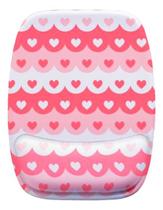 Mouse Pad Ergonomico Ondas Coração Rosa Lindo