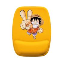 Mouse Pad Ergonomico One Piece Luffy Fundo Laranja