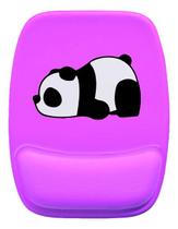 Mouse Pad Ergonomico Panda Dormindo Fundo Roxo