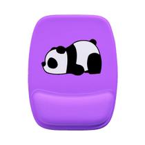 Mouse Pad Ergonomico Panda Dormindo Fundo Roxo