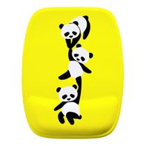 Mouse Pad Ergonomico Pandas Fundo Amarelo Fofo