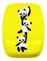 Mouse Pad Ergonomico Pandas Fundo Amarelo Fofo
