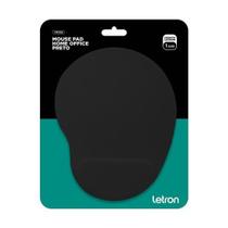 Mouse Pad Ergonômico Preto para Home Office Letron 27x19 cm