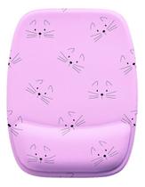 Mouse Pad Ergonomico Rosto De Gatinhos Rosa